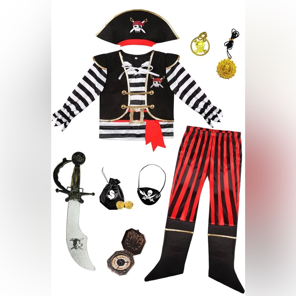 Pirate Costume, size 9-10